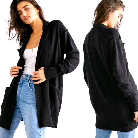 CARE Free People Knit Desert Blazer Cardigan in Chestnut NEW - S/M - Picture 6 of 6